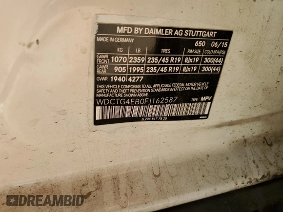 2015 Mercedes-Benz GLA 250 z VIN WDCTG4EB0FJ162587, wystawiony jako Copart lot #51152635 z przebiegiem 135 659 mil mil oraz Szkoda całkowita • Salvage title. Historia ofert i sprzedaży dostępna na DreamBid. Obrazek 15.