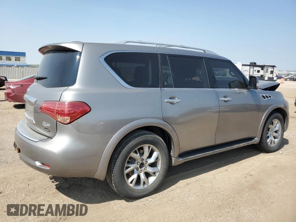 2012 Infiniti QX56 7-passenger with VIN JN8AZ2NE9C9016258, listed as a Copart auction lot 71570824 with 142,859 mi miles and Salvage Title. Bid and sale history available at carsss.com. Image 3.