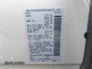 2024 Nissan Pathfinder Platinum with VIN 5N1DR3DJXRC298866, listed as a IAAI auction lot 42607262 with 4,683 mi miles and . Bid and sale history available at DreamBid. Image 9.