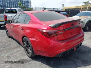 2022 Infiniti Q50 Red Sport 400 with VIN JN1FV7DP0NM370170, listed as a IAAI auction lot 41879005 with 29,272 mi miles and . Bid and sale history available at DreamBid. Image 3.