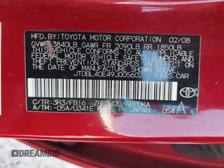 2009 Toyota Corolla с VIN JTDBL40E49J005602, выставлен на аукционе IAAI как лот 42567142 с пробегом 277 733 миль миль и . История ставок и продаж доступна на DreamBid. Изображение 9.