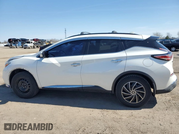 2018 Nissan Murano SV z VIN 5N1AZ2MG0JN188192, wystawiony jako Copart lot #53787465 z przebiegiem 63 445 mil mil oraz Czysty tytuł • Clean title. Historia ofert i sprzedaży dostępna na DreamBid. Obrazek 2.