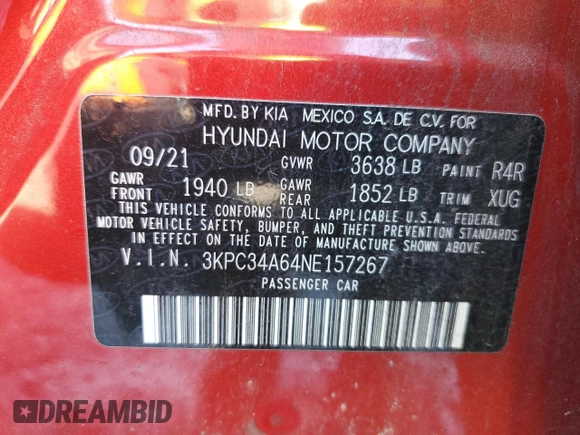 2022 Hyundai Accent Limited with VIN 3KPC34A64NE157267, listed as a Copart auction lot 84203064 with 37,075 mi miles and Salvage Title. Bid and sale history available at carsss.com. Image 12.