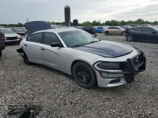 2019 Dodge Charger Police with VIN 2C3CDXATXKH627424, listed as a Copart auction lot 61445815 with 122,296 mi miles and Salvage title. Bid and sale history available at DreamBid. Image 4.