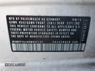 2013 Volkswagen Golf с VIN WVWPF7AJ9DW032137, выставлен на аукционе Copart как лот 75958304 с пробегом 151 021 миль миль и Списание • Salvage title. История ставок и продаж доступна на DreamBid. Изображение 12.