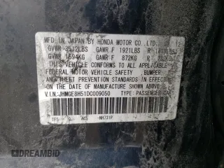 2013 Honda Fit Sport with VIN JHMGE8H51DC009050, listed as a Copart auction lot 53913855 with 207,199 mi miles and Salvage Title. Bid and sale history available at carsss.com. Image 12.