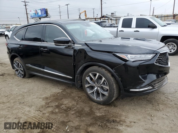 2023 Acura MDX w/Technology Package with VIN 5J8YE1H45PL042305, listed as a Copart auction lot 76709004 with 21,875 mi miles and Salvage Title. Bid and sale history available at carsss.com. Image 4.