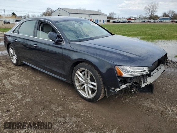 2017 Audi A8 L with VIN WAU44AFD5HN007950, listed as a Copart auction lot 51775815 with 95,633 mi miles and Salvage Title. Bid and sale history available at carsss.com. Image 4.