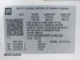 2023 Chevrolet Silverado 1500 LT with VIN 2GCUDDEDXP1140242, listed as a IAAI auction lot 41707375 with 92,900 mi miles. Bid and sale history available at carsss.com. Image 9.