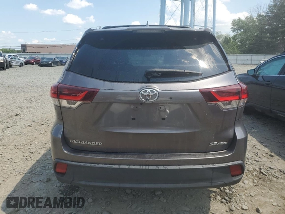2019 Toyota Highlander SE with VIN 5TDJZRFH5KS602615, listed as a Copart auction lot 61910975 with 75,510 mi miles and Salvage title. Bid and sale history available at DreamBid. Image 6.