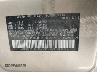 2015 Subaru Legacy Premium with VIN 4S3BNBD69F3053629, listed as a IAAI auction lot 42644348 with 91,693 mi miles and . Bid and sale history available at DreamBid. Image 9.