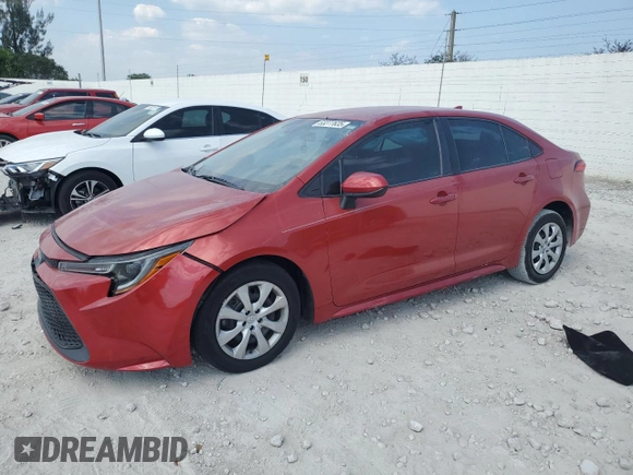 2020 Toyota Corolla LE with VIN 5YFEPRAE4LP052502, listed as a Copart auction lot 53277635 with 36,132 mi miles and Non Repairable. Bid and sale history available at DreamBid. Image 1.