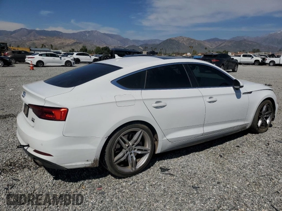 2018 Audi A5 Sportback Premium Plus with VIN WAUENCF54JA008249, listed as a Copart auction lot 52635355 with 138,584 mi miles and Salvage Title. Bid and sale history available at DreamBid. Image 3.