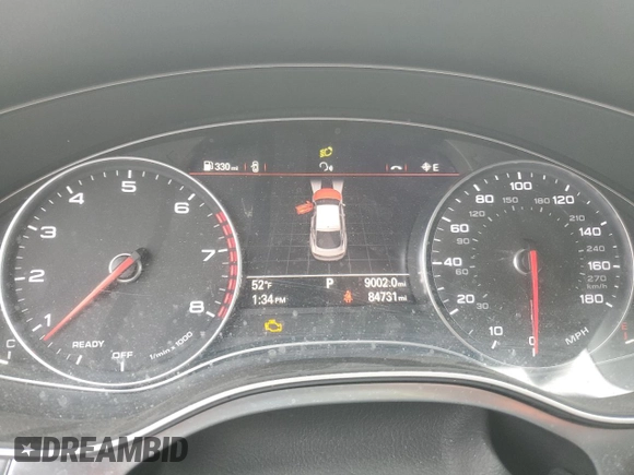 2017 Audi A7 Premium Plus with VIN WAUW2AFC9HN091504, listed as a Copart auction lot 88966485 with 84,731 mi miles and Salvage Title. Bid and sale history available at carsss.com. Image 9.