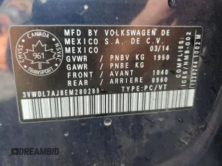 2014 Volkswagen Jetta Comfortline z VIN 3VWDL7AJ8EM280289, wystawiony jako Copart lot #55319845 z przebiegiem 190 558 mil mil oraz Czysty tytuł • Clean title. Historia ofert i sprzedaży dostępna na DreamBid. Obrazek 12.