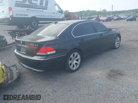 2002 BMW 7 Series 745Li with VIN WBAGN63492DR00406, listed as a IAAI auction lot 42168104 with 141,216 mi miles and . Bid and sale history available at carsss.com. Image 4.