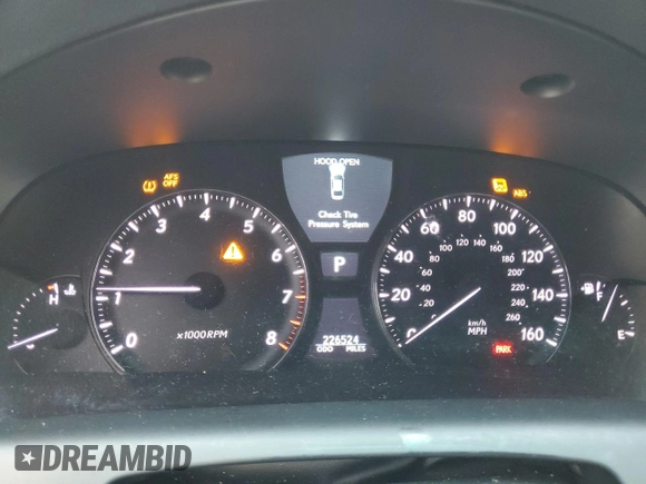 2007 Lexus LS 460 with VIN JTHBL46F975030225, listed as a Copart auction lot 54592425 with 226,524 mi miles and Salvage Title. Bid and sale history available at DreamBid. Image 9.