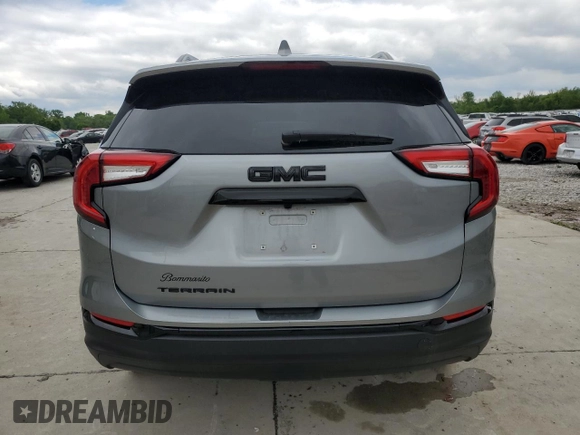 2024 GMC Terrain SLE with VIN 3GKALMEGXRL157645, listed as a Copart auction lot 55771085 with 24,016 mi miles and Salvage title. Bid and sale history available at DreamBid. Image 6.