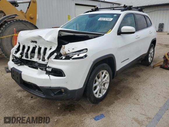 2017 Jeep Cherokee Latitude with VIN 1C4PJMCS9HW646789, listed as a Copart auction lot 54574745 with 103,537 mi miles and Salvage Title. Bid and sale history available at DreamBid. Image 1.