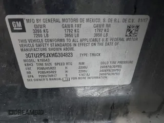 2017 GMC Sierra 1500 Denali z VIN 3GTU2PEJXHG304823, wystawiony jako IAAI lot #42293712 z przebiegiem 185 809 mil mil oraz . Historia ofert i sprzedaży dostępna na DreamBid. Obrazek 9.