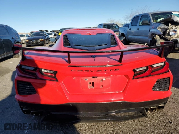 2020 Chevrolet Corvette 2LT with VIN 1G1Y72D46L5104435, listed as a Copart auction lot 84253844 with 0 mi miles and Salvage Title. Bid and sale history available at carsss.com. Image 6.