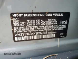 2017 MINI Countryman Cooper S with VIN WMZYT3C3XH3D97845, listed as a Copart auction lot 73808494 with 0 mi miles and Salvage Title. Bid and sale history available at carsss.com. Image 13.