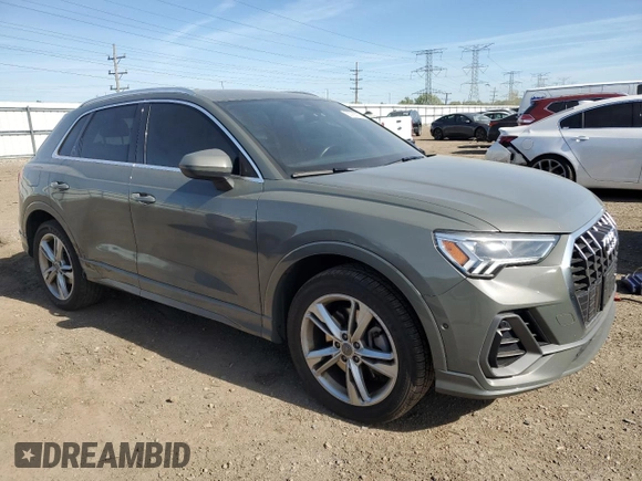 2020 Audi Q3 S line Prestige with VIN WA1FECF34L1106071, listed as a Copart auction lot 55766115 with 136,041 mi miles and Salvage title. Bid and sale history available at DreamBid. Image 4.