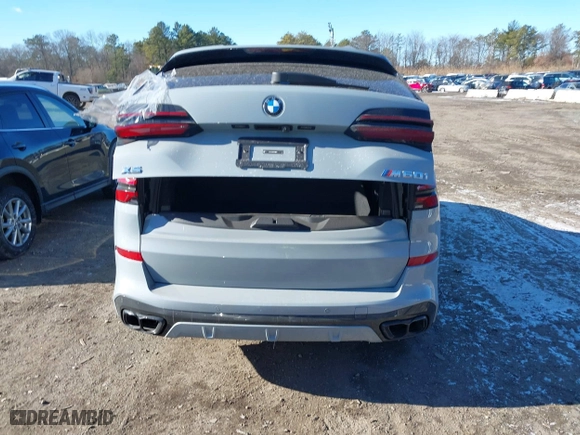 2025 BMW X5 M60i with VIN 5UX33EU08S9X68091, listed as a IAAI auction lot 41246321 with 10 mi miles. Bid and sale history available at carsss.com. Image 16.