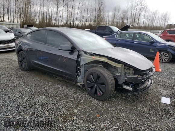 2025 Tesla Model 3 Long Range with VIN 5YJ3E1EA5SF889727, listed as a Copart auction lot 49207545 with 6,980 mi miles and Salvage Title. Bid and sale history available at carsss.com. Image 4.