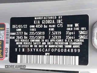 2023 Kia Sportage X-Line with VIN 5XYK6CAF0PG084899, listed as a IAAI auction lot 41792775 with 20,176 mi miles. Bid and sale history available at carsss.com. Image 9.