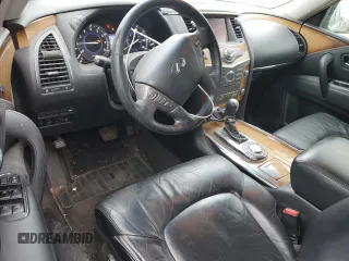2012 Infiniti QX56 8-passenger with VIN JN8AZ2ND4C9716129, listed as a Copart auction lot 45750875 with 216,312 mi miles and Salvage Title. Bid and sale history available at carsss.com. Image 8.