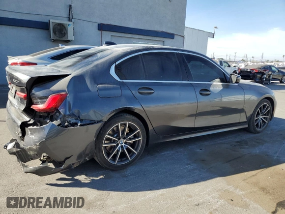 2019 BMW 3 Series 330i with VIN 3MW5R1J59K8B02799, listed as a Copart auction lot 88078385 with 38,362 mi miles and Salvage Title. Bid and sale history available at carsss.com. Image 3.