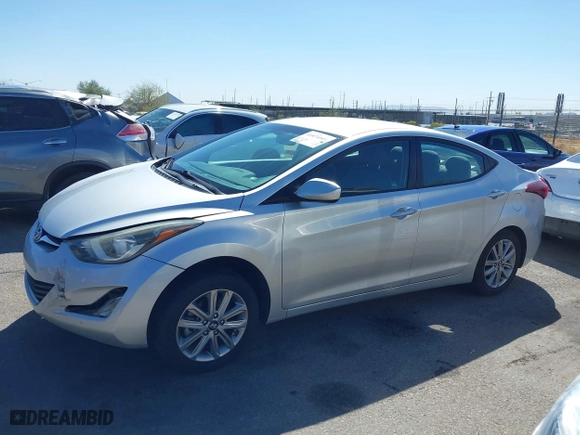 2016 Hyundai Elantra SE with VIN 5NPDH4AE7GH654504, listed as a IAAI auction lot 41824001 with 99,468 mi miles. Bid and sale history available at carsss.com. Image 14.