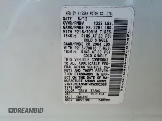 2012 Nissan Rogue S with VIN JN8AS5MT4CW302056, listed as a Copart auction lot 43032895 with 125,281 mi miles and Salvage Title. Bid and sale history available at carsss.com. Image 15.