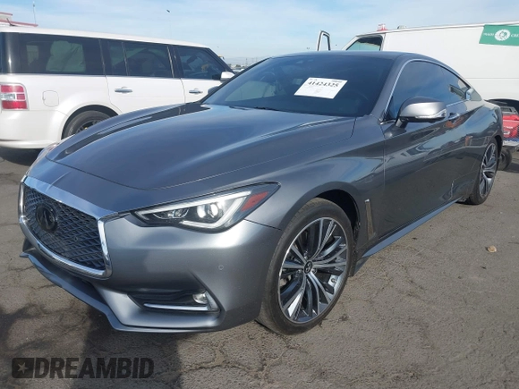 2021 Infiniti Q60 Luxe with VIN JN1EV7KK4MM410526, listed as a IAAI auction lot 41424325 with 59,349 mi miles and . Bid and sale history available at DreamBid. Image 2.