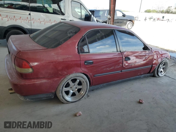 1998 Honda Civic LX with VIN 1HGEJ6676WL018876, listed as a Copart auction lot 55343785 with 167,876 mi miles and Salvage Title. Bid and sale history available at DreamBid. Image 3.