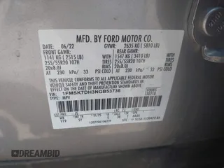 2022 Ford Explorer XLT with VIN 1FMSK7DH3NGB53736, listed as a IAAI auction lot 42417356 with 31,446 mi miles and . Bid and sale history available at DreamBid. Image 9.
