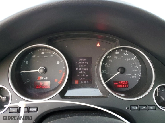 2006 Audi S4 with VIN WUARL48H46K900268, listed as a Copart auction lot 46163935 with 100,371 mi miles and Salvage Title. Bid and sale history available at carsss.com. Image 9.