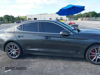2025 Genesis G70 2.5T with VIN KMTG34SC7SU156246, listed as a IAAI auction lot 42788575 with 7,842 mi miles and . Bid and sale history available at DreamBid. Image 13.