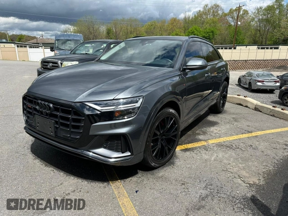 2021 Audi Q8 Premium Plus z VIN WA1EVAF17MD034670, wystawiony jako Copart lot #56331855 z przebiegiem 79 150 mil mil oraz Tytuł czysty. Historia ofert i sprzedaży dostępna na DreamBid. Obrazek 1.