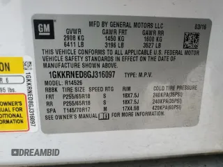 2016 GMC Acadia SLE with VIN 1GKKRNED8GJ316097, listed as a Copart auction lot 59506895 with 139,254 mi miles and Salvage title. Bid and sale history available at DreamBid. Image 13.