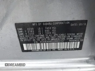 2018 Subaru Impreza с VIN 4S3GKAA65J3622157, выставлен на аукционе IAAI как лот 42353125 с пробегом 108 778 миль миль и . История ставок и продаж доступна на DreamBid. Изображение 9.
