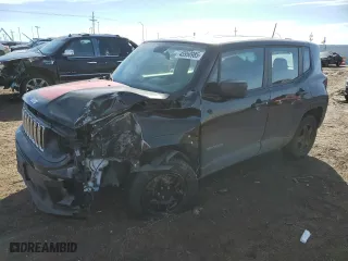 2019 Jeep Renegade Sport with VIN ZACNJBAB1KPJ91596, listed as a Copart auction lot 45950985 with 106,476 mi miles and Salvage Title. Bid and sale history available at carsss.com. Image 1.