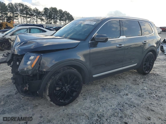 2021 Kia Telluride SX with VIN 5XYP54HC9MG166412, listed as a Copart auction lot 85106054 with 30,252 mi miles and Salvage Title. Bid and sale history available at carsss.com. Image 1.