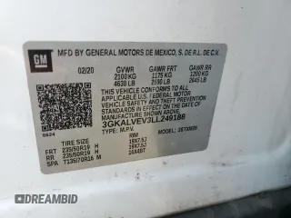 2020 GMC Terrain SLT с VIN 3GKALVEV3LL249188, выставлен на аукционе Copart как лот 54359825 с пробегом 56 620 миль миль и Списание • Salvage title. История ставок и продаж доступна на DreamBid. Изображение 14.