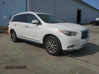2013 Infiniti JX35 with VIN 5N1AL0MM5DC340267, listed as a Copart auction lot 54510315 with 93,829 mi miles and Salvage Title. Bid and sale history available at DreamBid. Image 4.