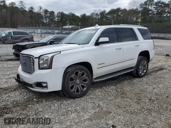 2015 GMC Yukon Denali with VIN 1GKS1CKJ1FR526594, listed as a Copart auction lot 46524205 with 99,095 mi miles and Salvage Title. Bid and sale history available at carsss.com. Image 1.