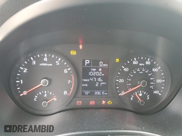 2020 Kia Rio S with VIN 3KPA24AD7LE267638, listed as a Copart auction lot 44261595 with 89,615 mi miles and Salvage Title. Bid and sale history available at carsss.com. Image 9.