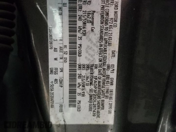 2013 Ford Focus SE z VIN 1FADP3F23DL267439, wystawiony jako Copart lot #53536545 z przebiegiem 166 454 mil mil oraz Szkoda całkowita • Salvage title. Historia ofert i sprzedaży dostępna na DreamBid. Obrazek 12.