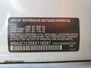 2014 BMW 3 Series 328i with VIN WBA3C1C56EK116247, listed as a Copart auction lot 48554445 with 106,557 mi miles and Salvage Title. Bid and sale history available at carsss.com. Image 14.